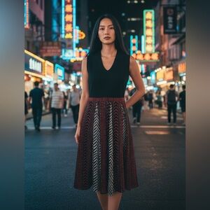 Anthropologie Maeve Fit and Flare Feminine Flattering Sleeveless Dress Size 4